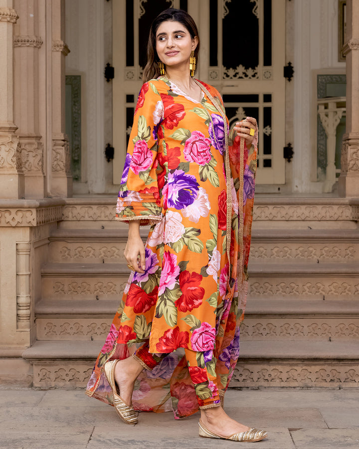 Peach Rose-tale Suit Set