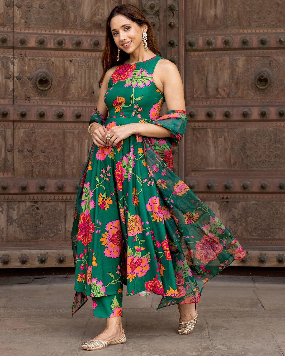 Verdant Florian Anarkali Set