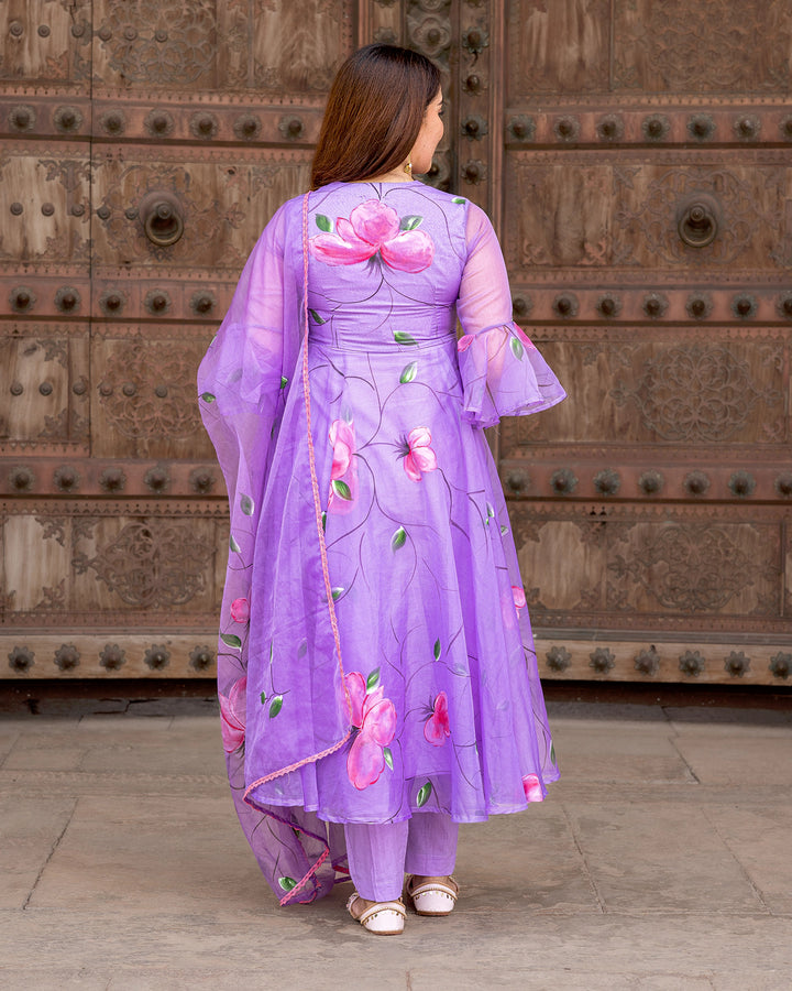 Lilac Handpainted Blossom Suit Set