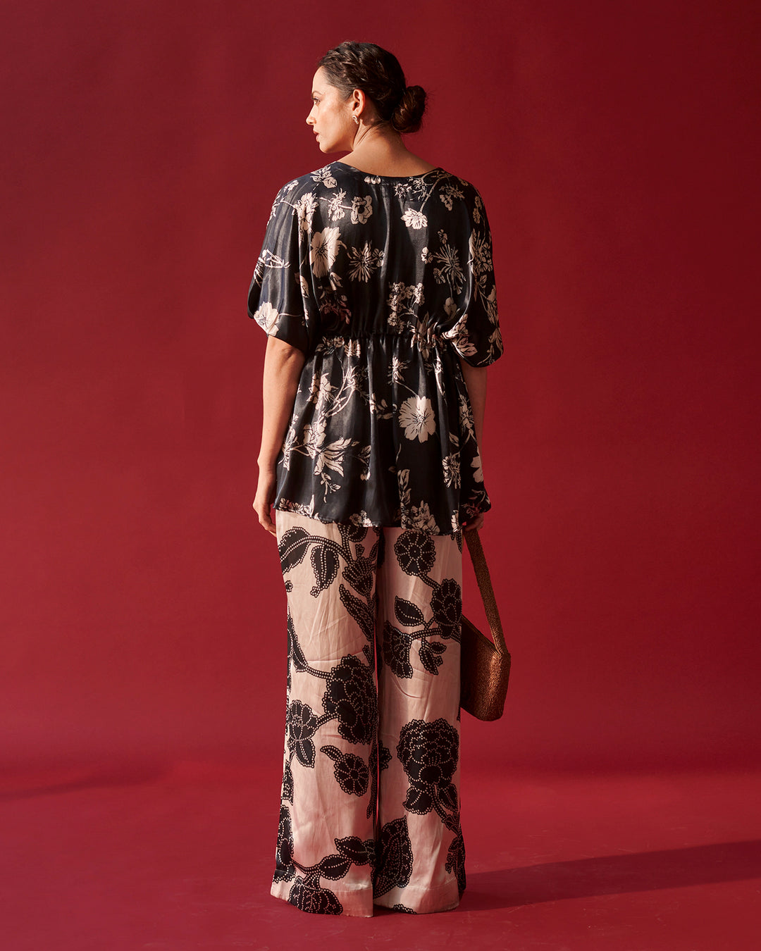 Black Abstract Floral Co-Ord Set