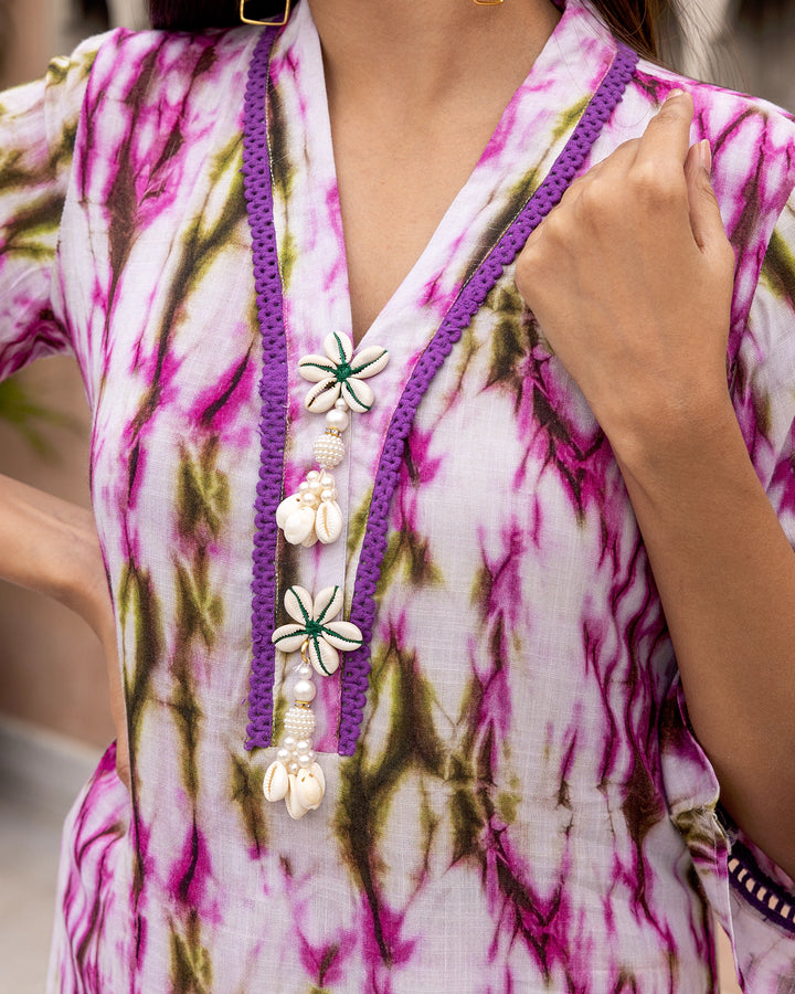 White Tie Dye Kurta Set