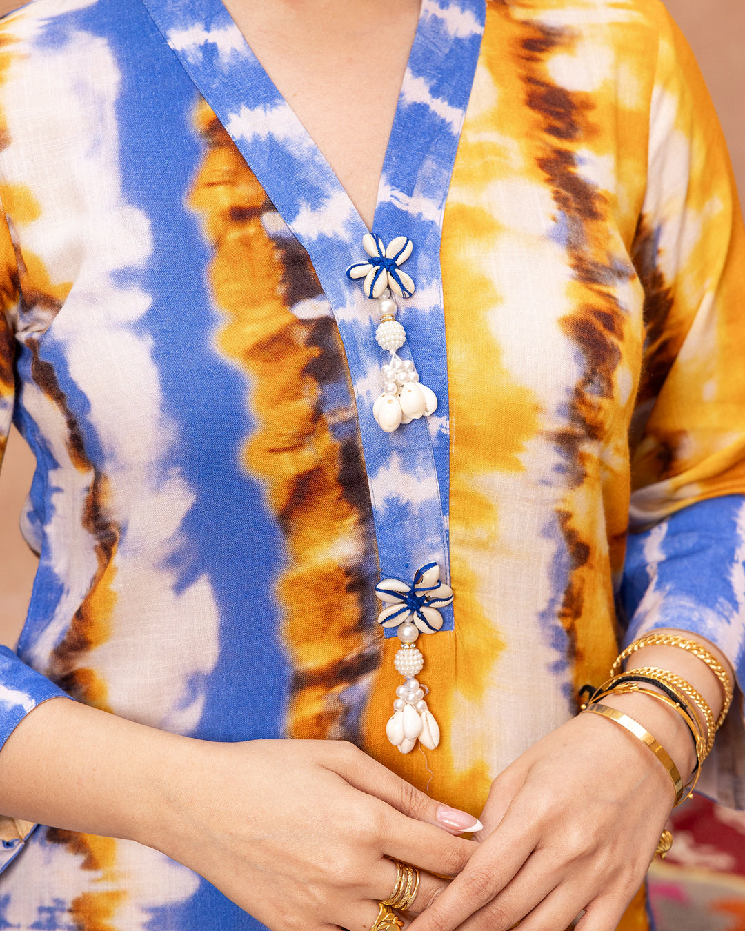 Yellow Tie Dye Kurta Set