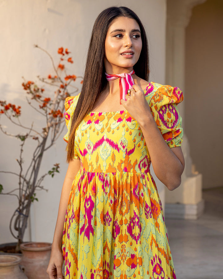 Multicolour Ikat Dress