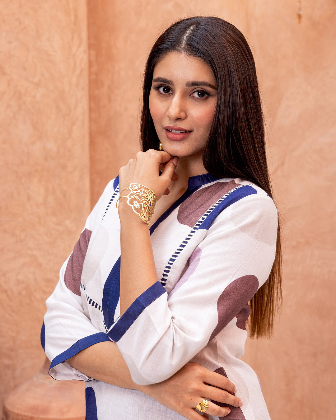 Off White Polka Play Kurta Set