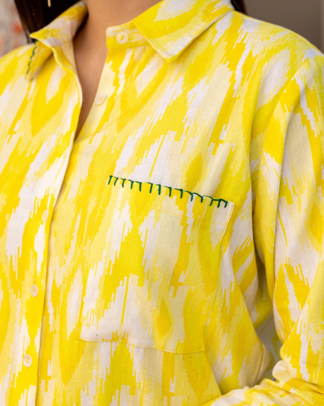 Sorbet Yellow Ikat Top