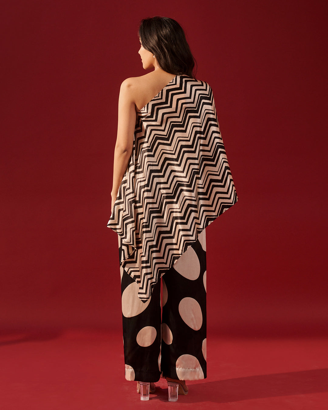 Cream Chevron Accent Co-Ord Set