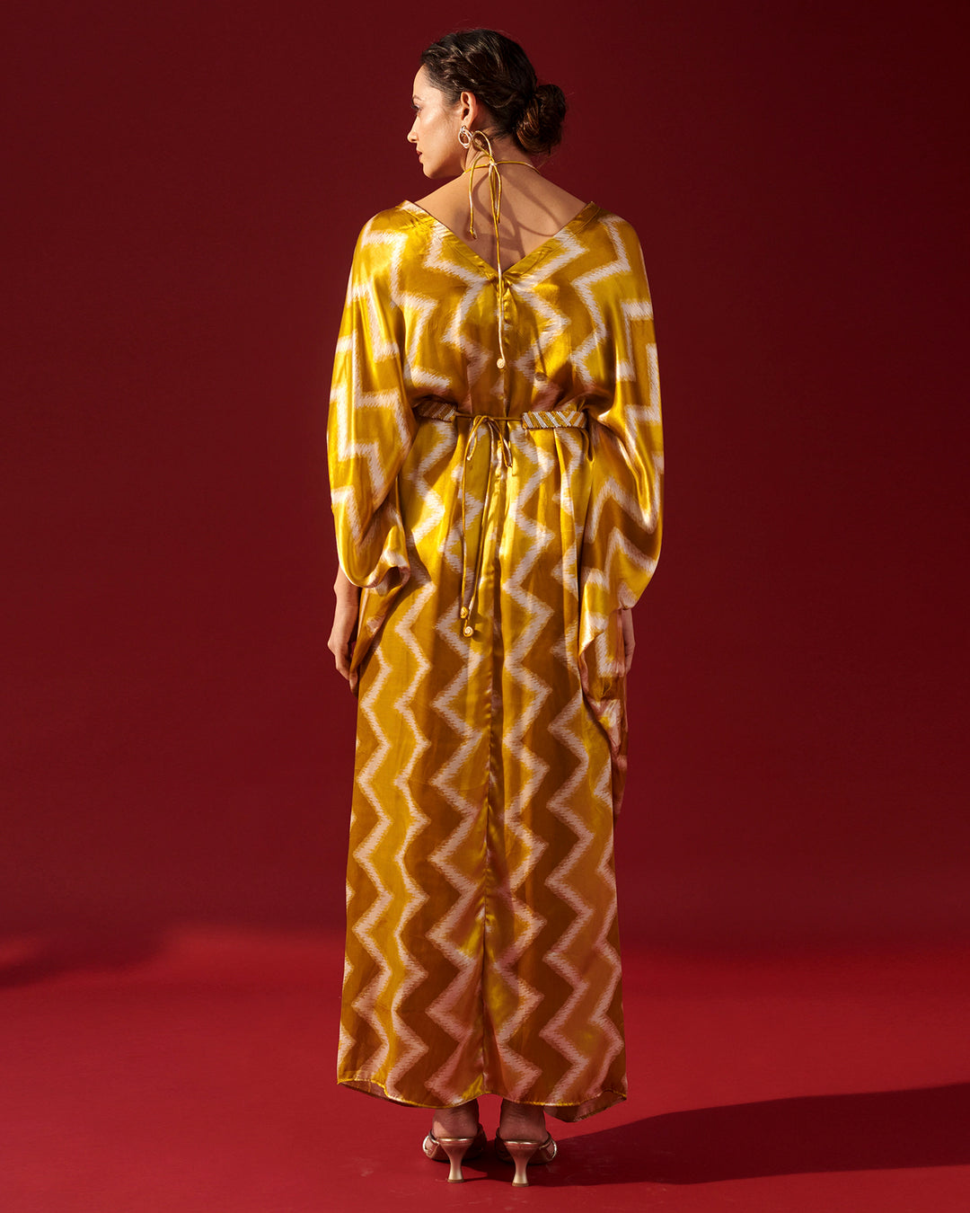 Mustard Blurred Chevron Kaftan