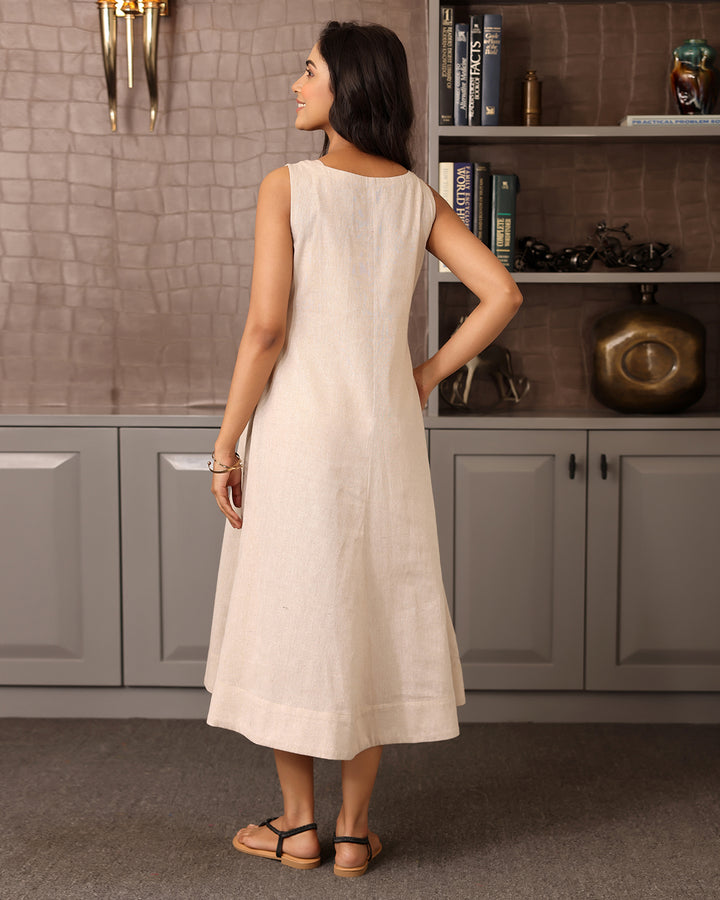 A-LINE COTTON MIDI DRESS