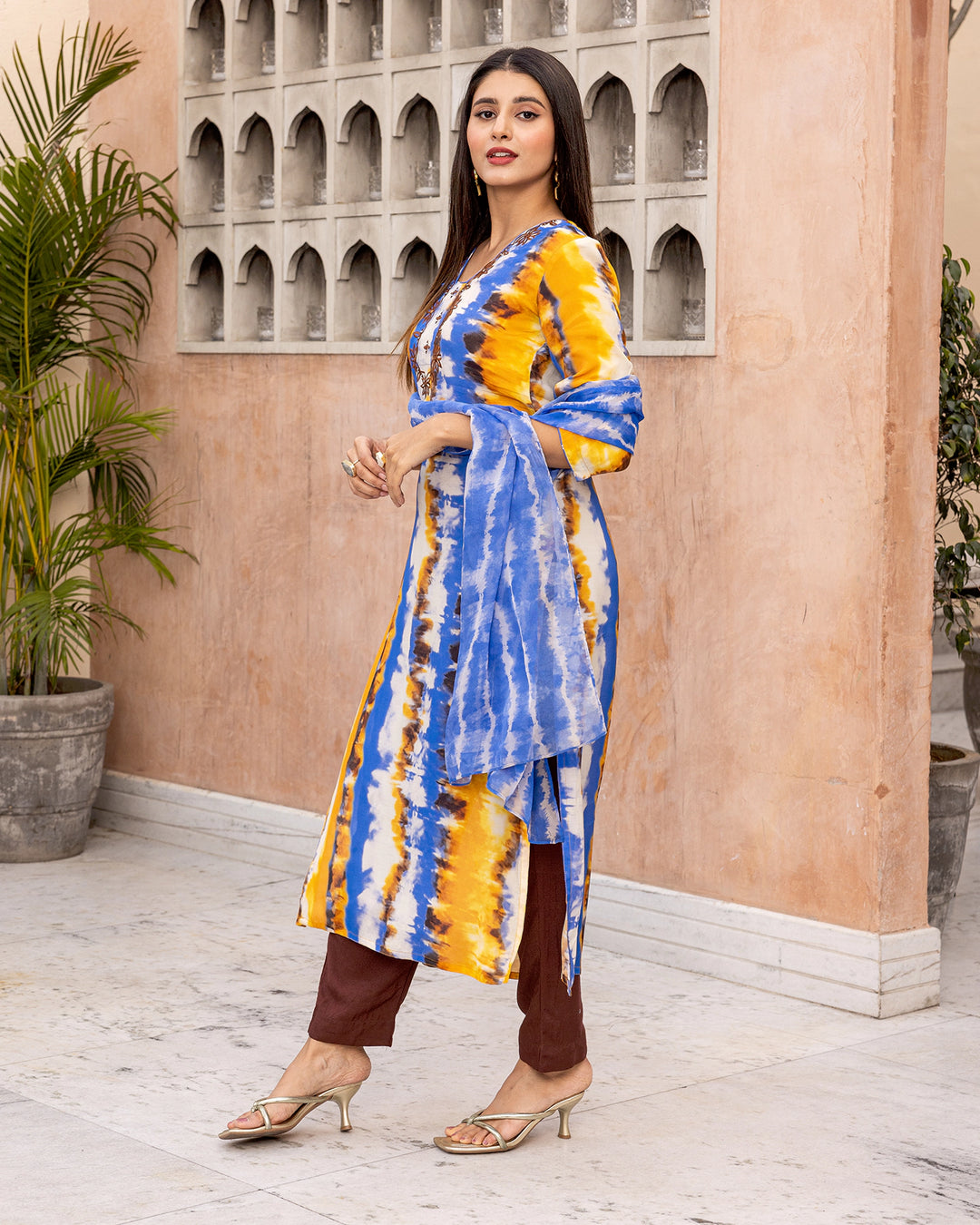 Yellow Tie Dye Suit Set