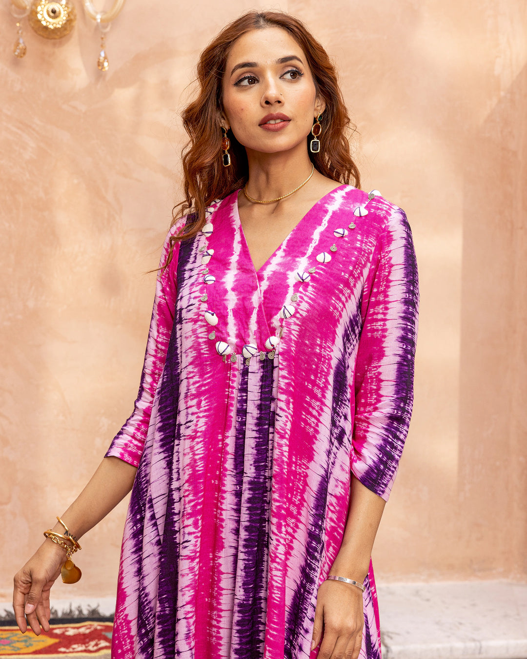 Pink Tie Dye Kurta Set