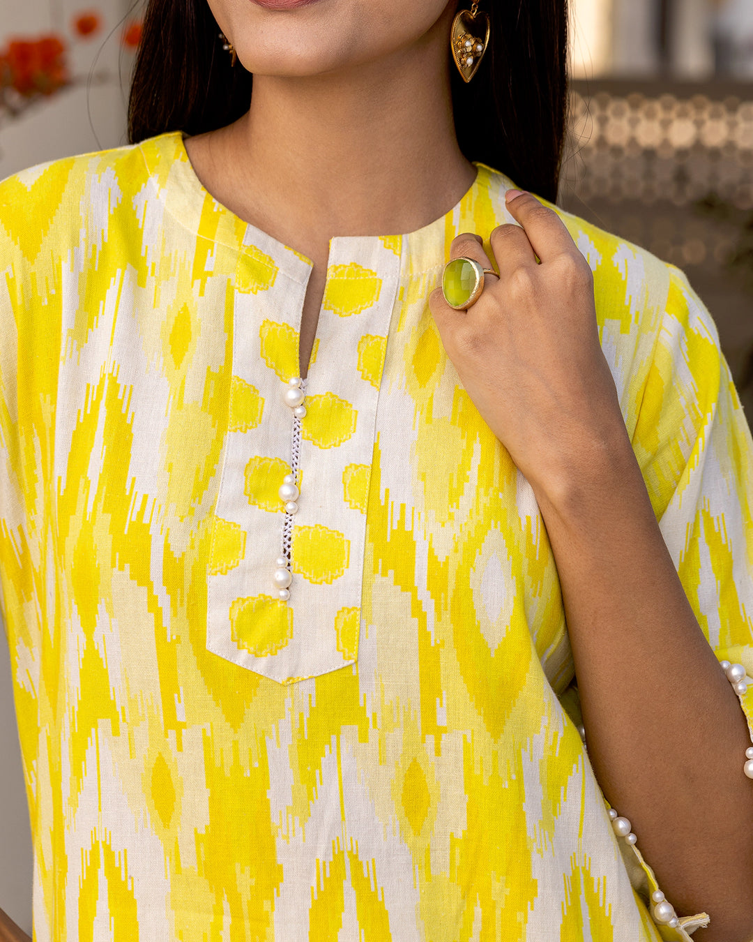 Lemon Yellow Ikat Co-ord Set