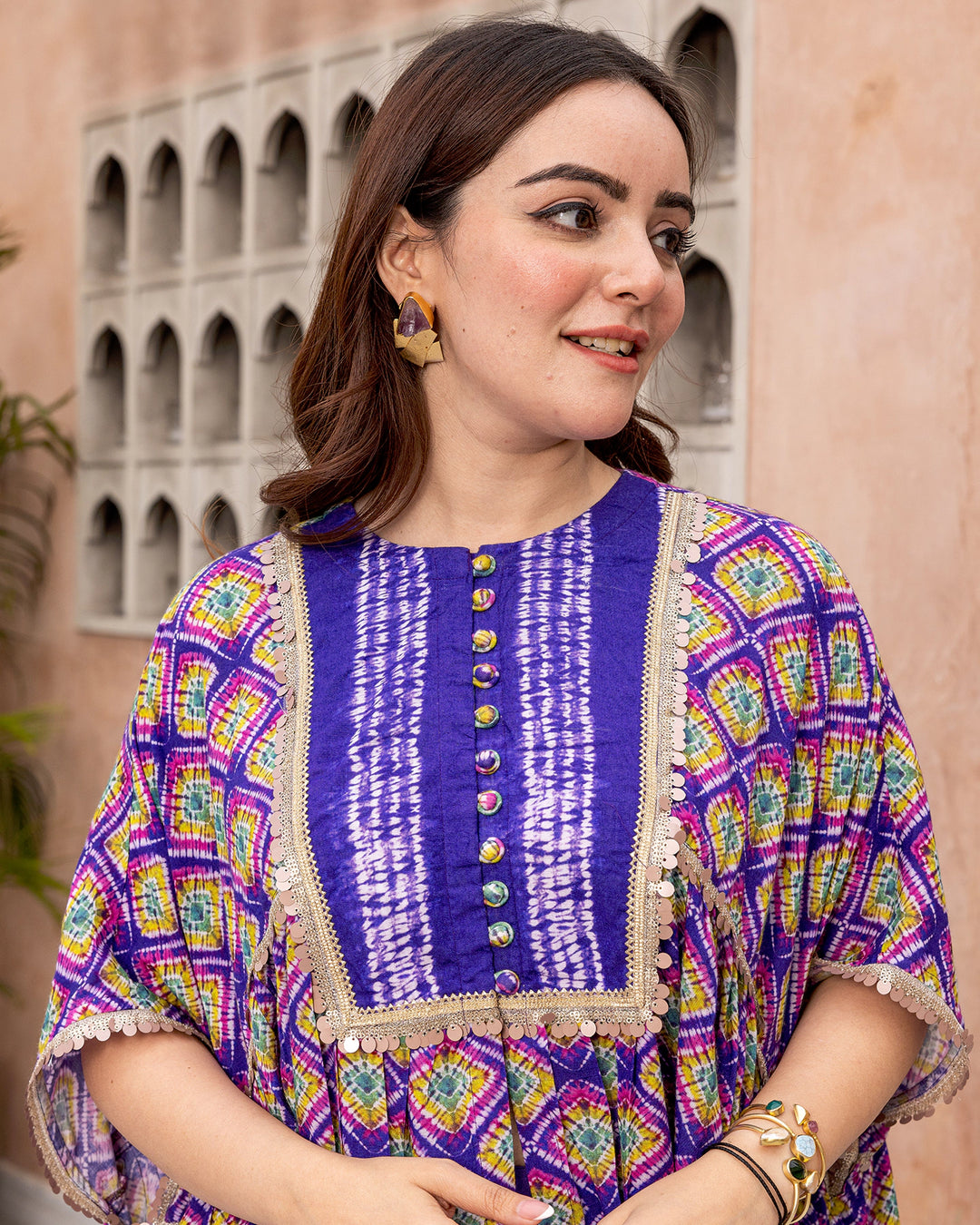 Purple Tie Dye Kurta Set