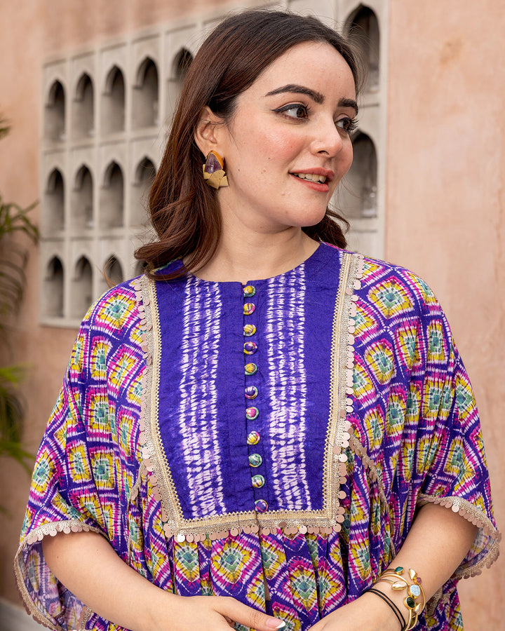 Purple Tie Dye Kurta Set