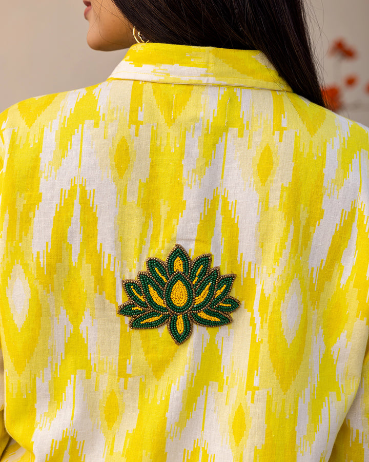 Sorbet Yellow Ikat Top