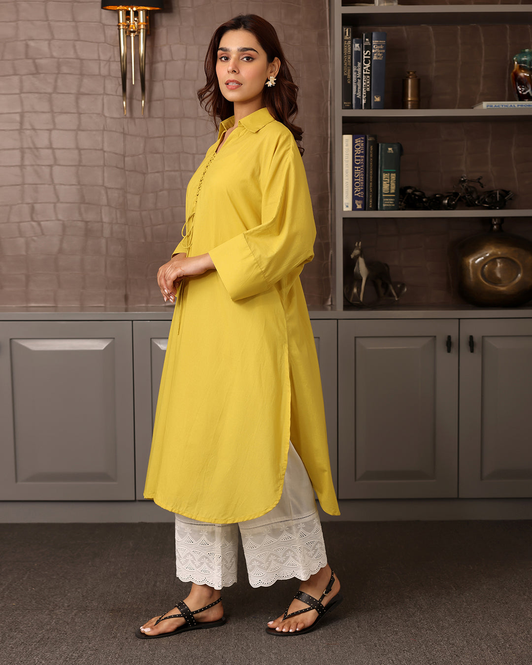 Mustard Yellow A-line Kurta