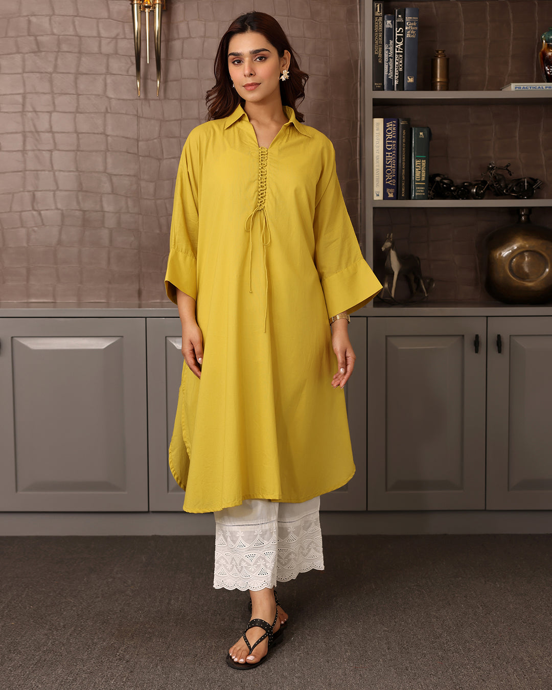 Mustard Yellow A-line Kurta