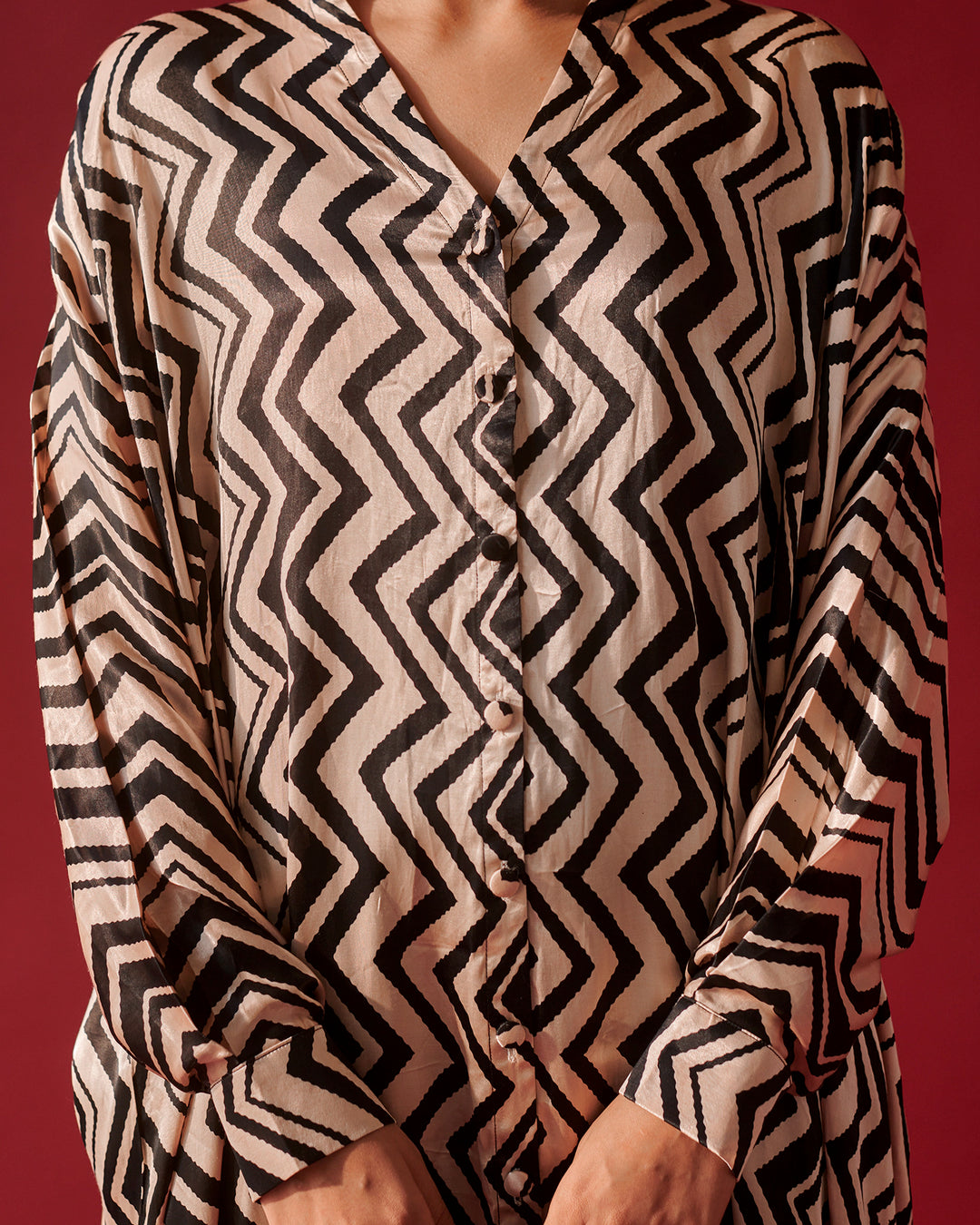 Ebony Chevron Tale Kaftan Set