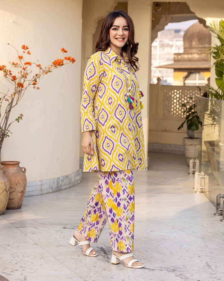 Sorbet Yellow Ikat Co-ord Set