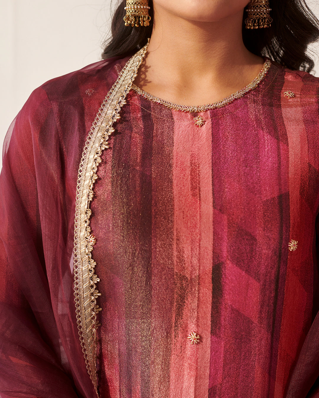 Magenta Gota Work Suit Set