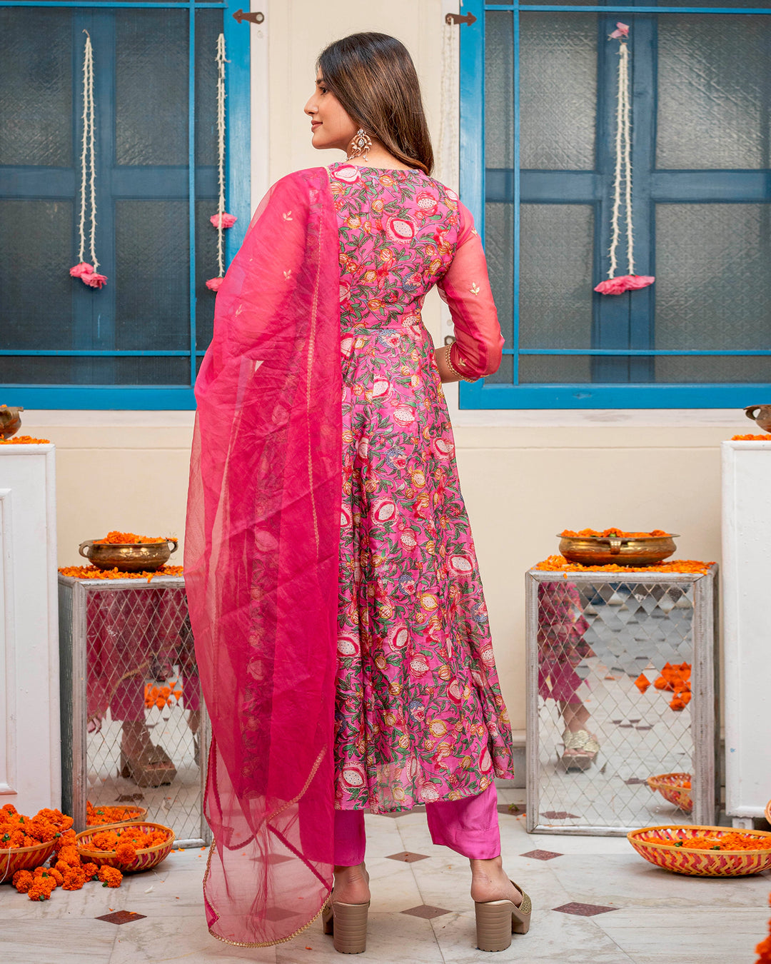 Pink Floral-Charm Suit Set
