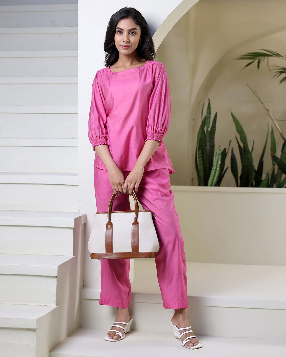 Pink Muslin Tie-up Co-ord Set