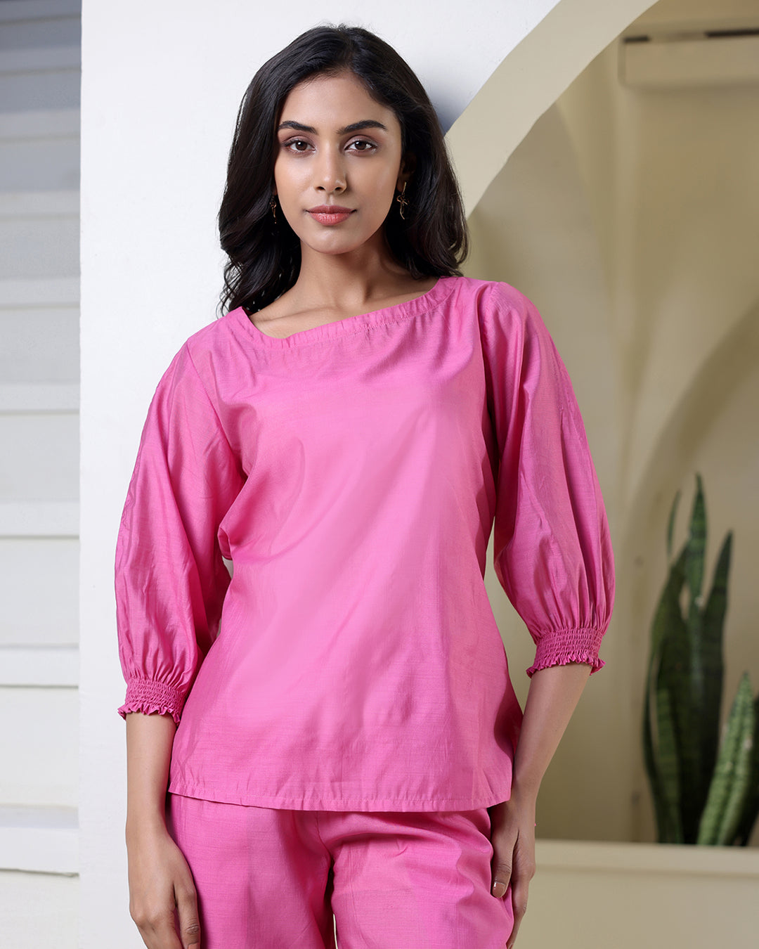 Pink Muslin Tie-up Co-ord Set