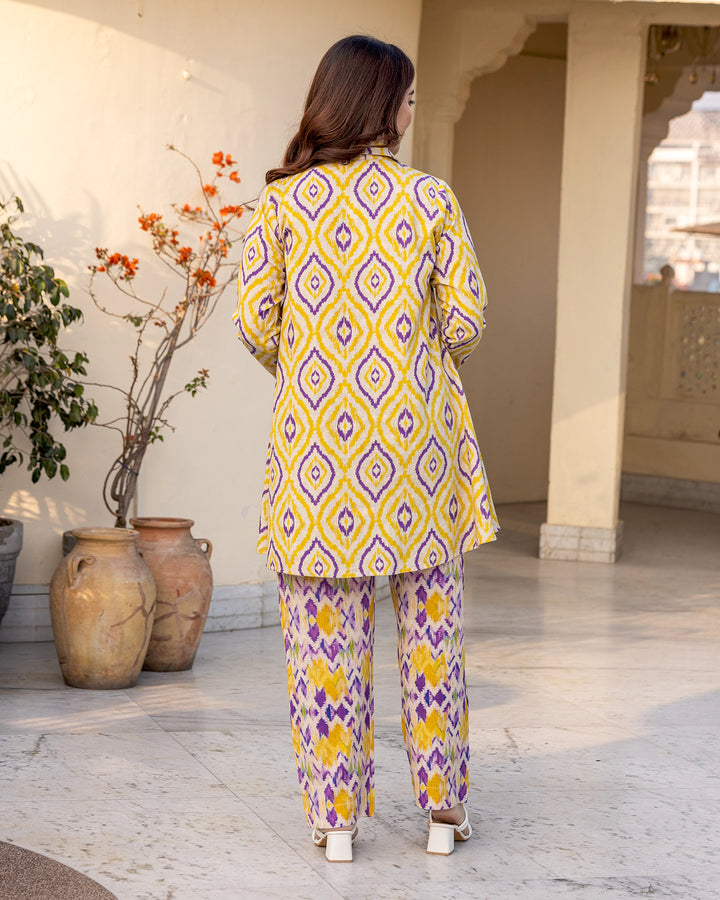 Sorbet Yellow Ikat Co-ord Set