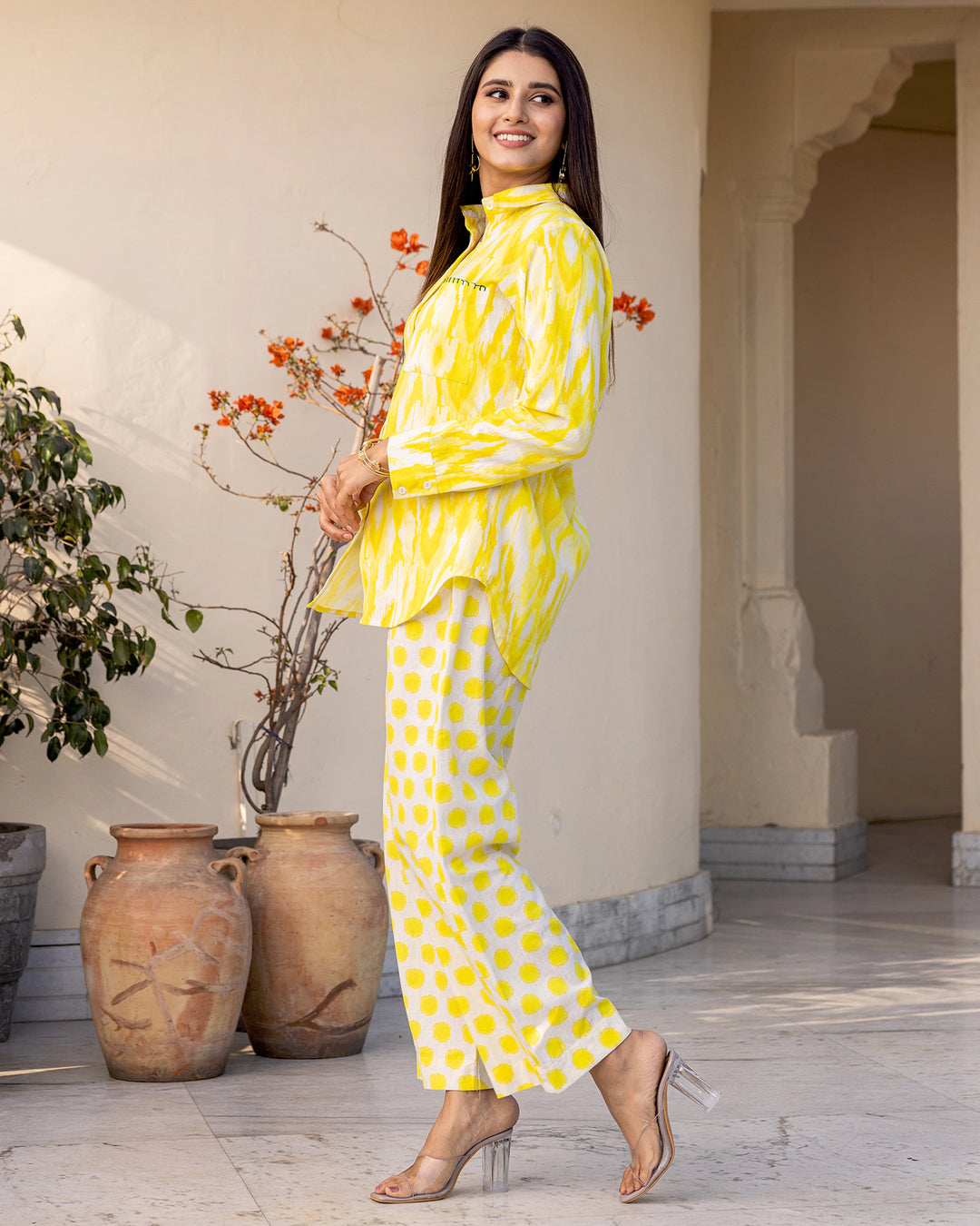 Sorbet Yellow Ikat Top