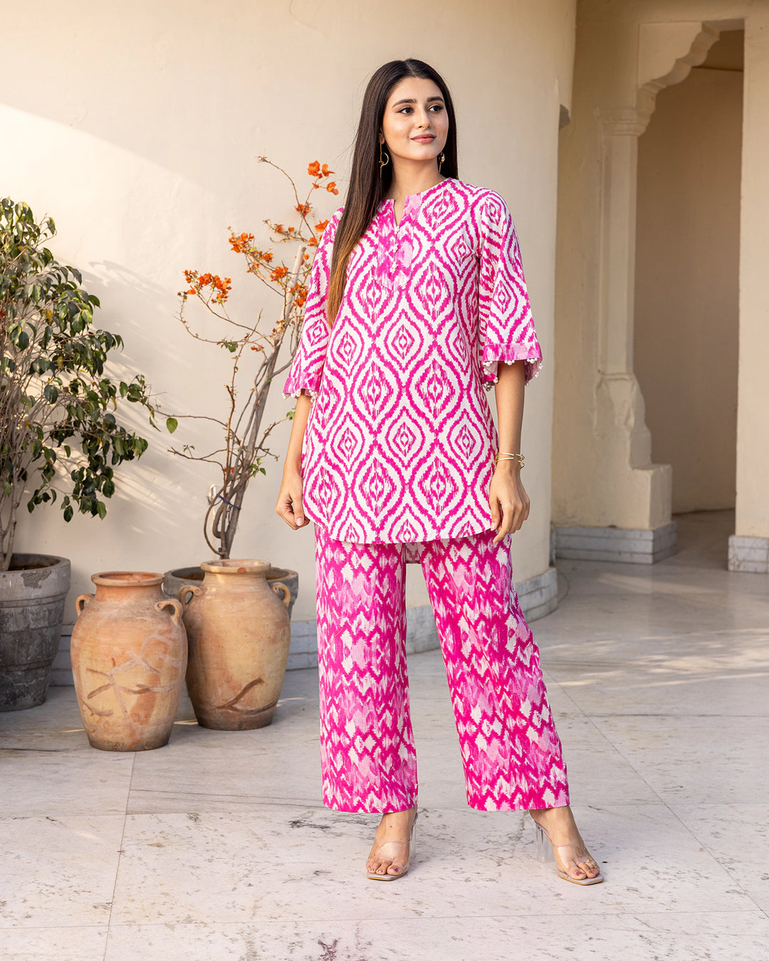 Fuschia Pink Ikat Co-ord Set