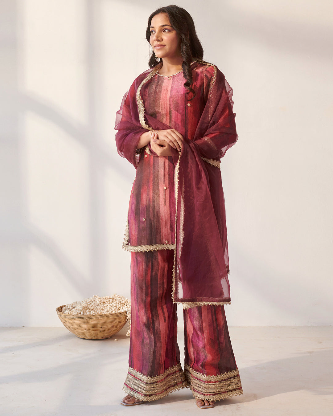 Magenta Gota Work Suit Set
