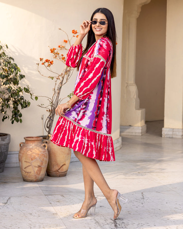 Red Tie Dye Dress