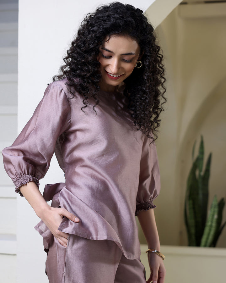 Mauve Tie-up Co-ord Set