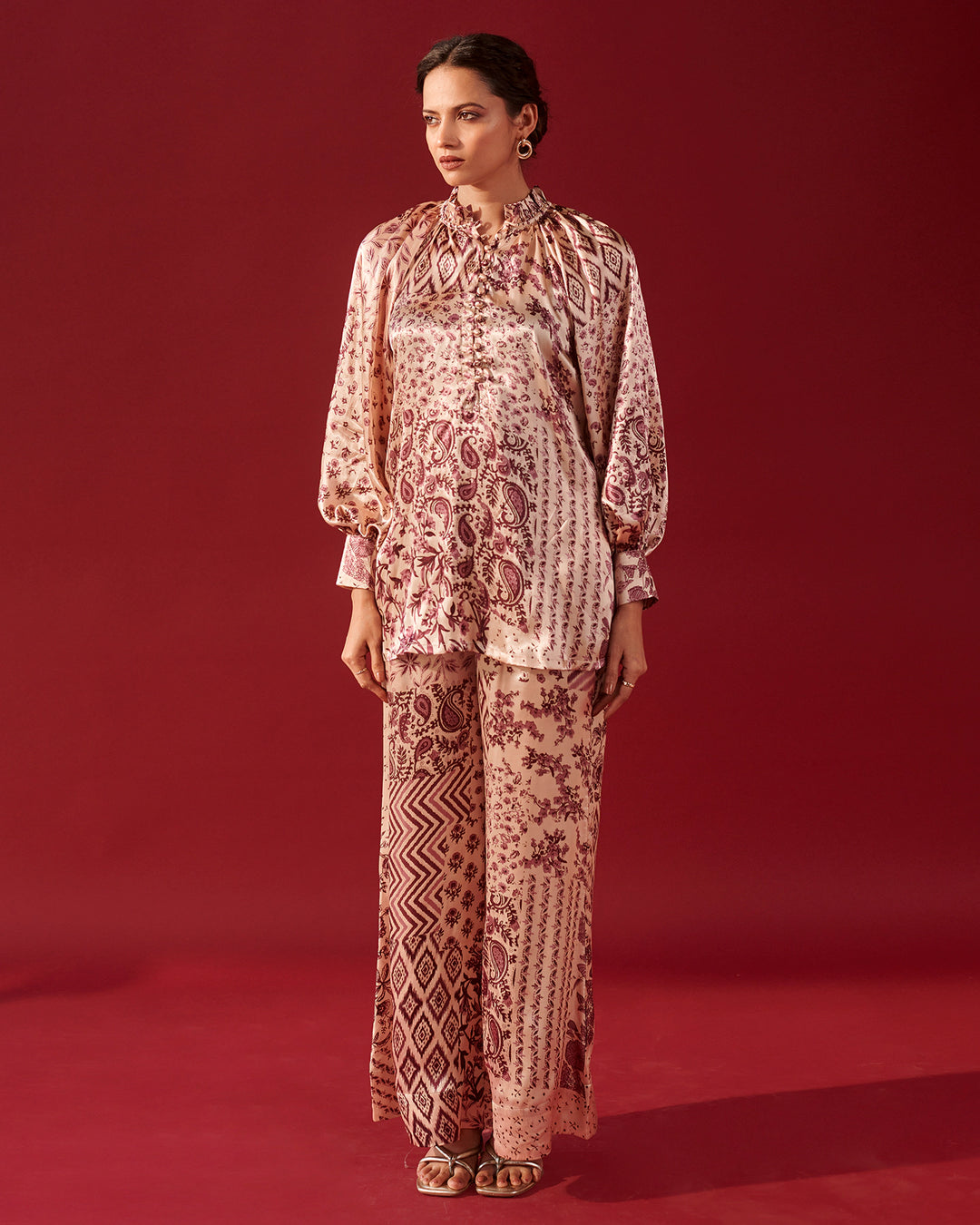 Ivory Lilac Print Platter Co-Ord Set