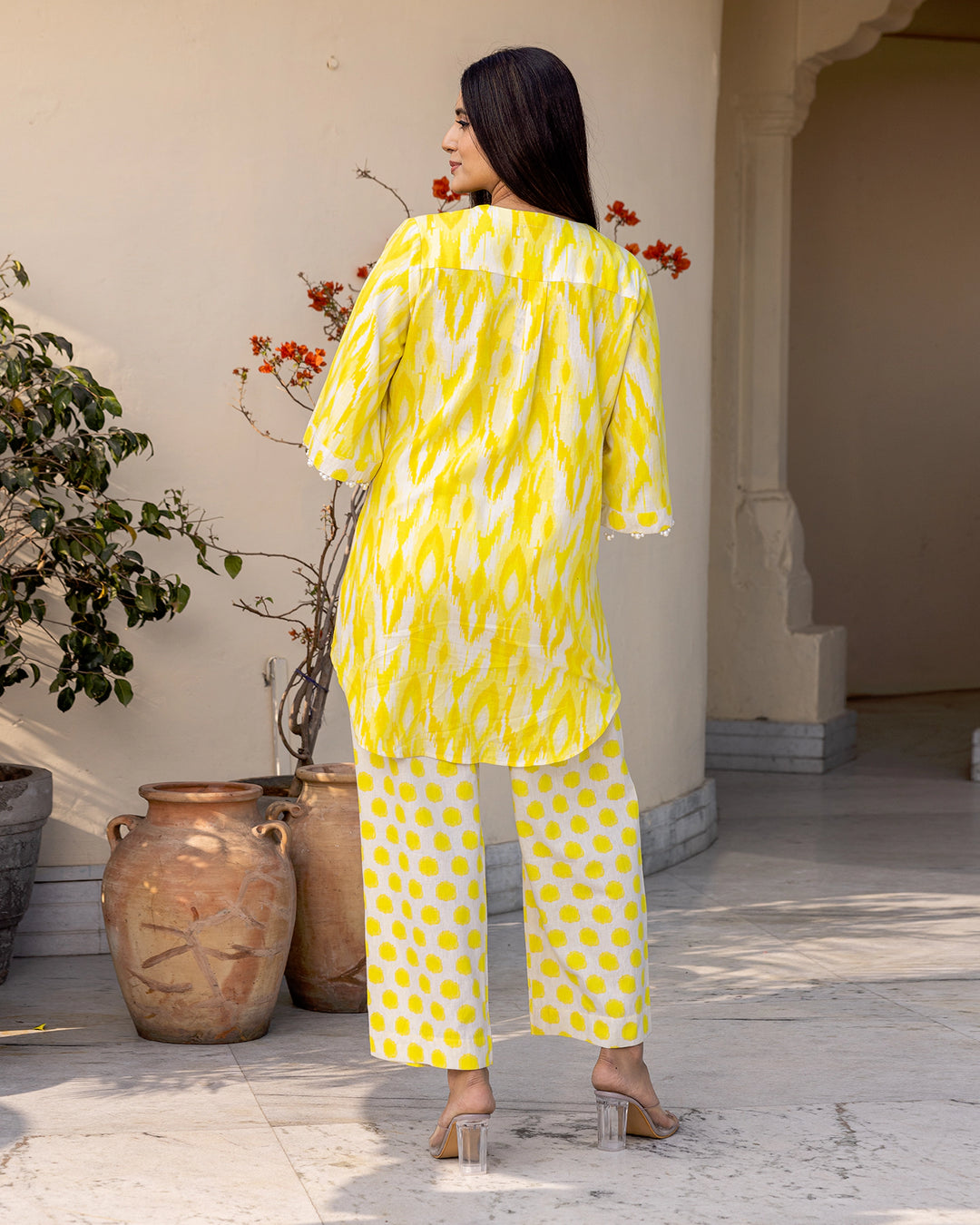 Lemon Yellow Ikat Co-ord Set