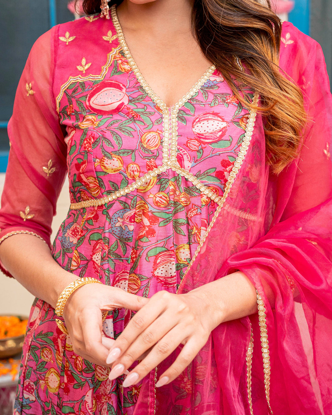 Pink Floral-Charm Suit Set