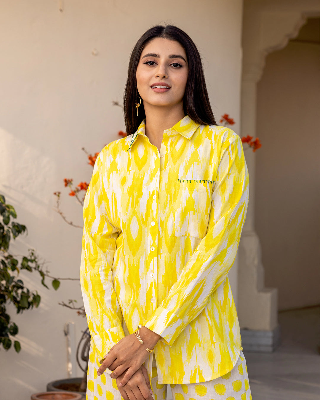 Sorbet Yellow Ikat Top