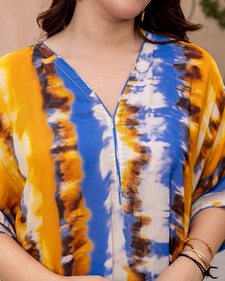 Bright Yellow Tie Dye Kurta Set