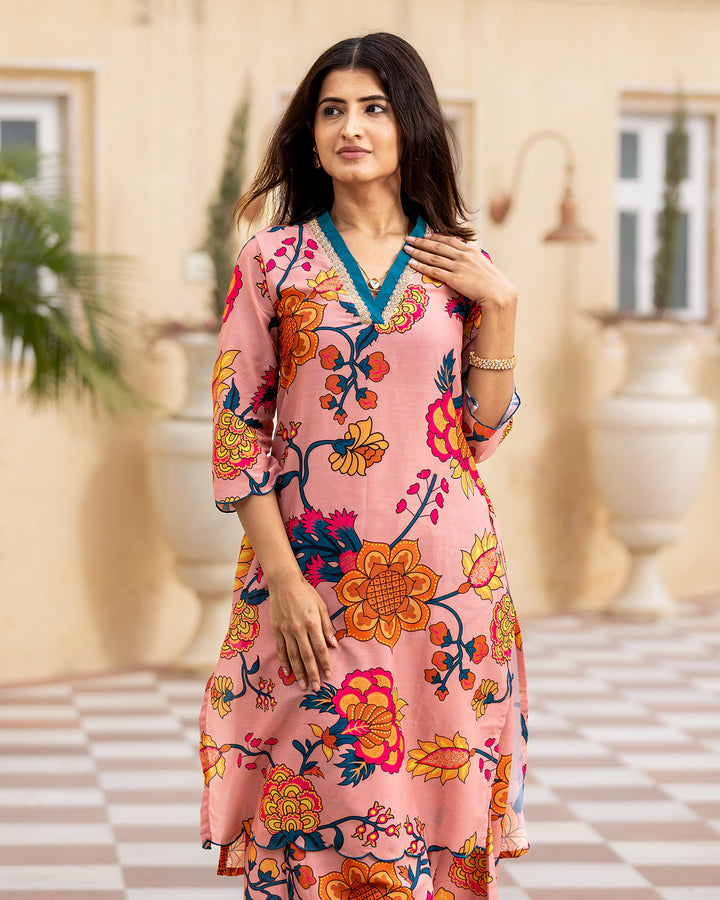 Blush & Blossom-trail Kurta Set