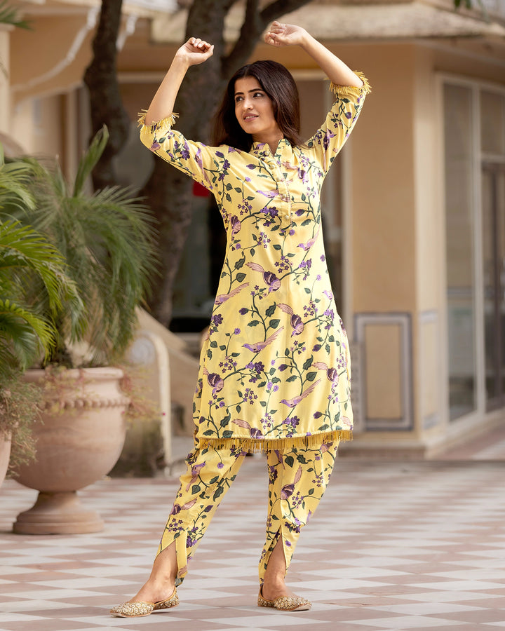 Sorbet Yellow Songbird Kurta Set