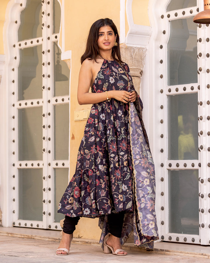 Ebony Kalamkari Anarkali Suit Set