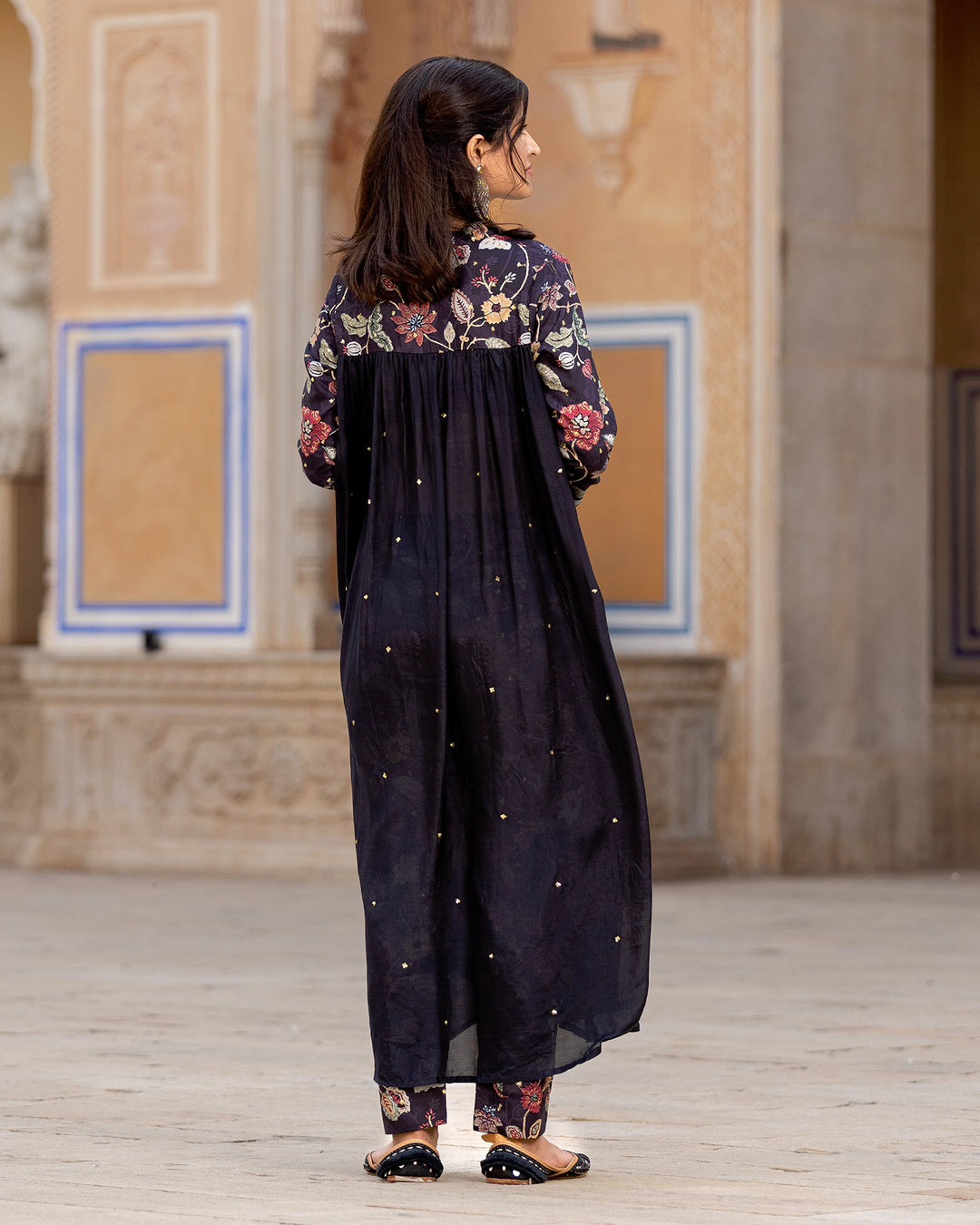 Midnight Kalamkari Muslin Kurta Set