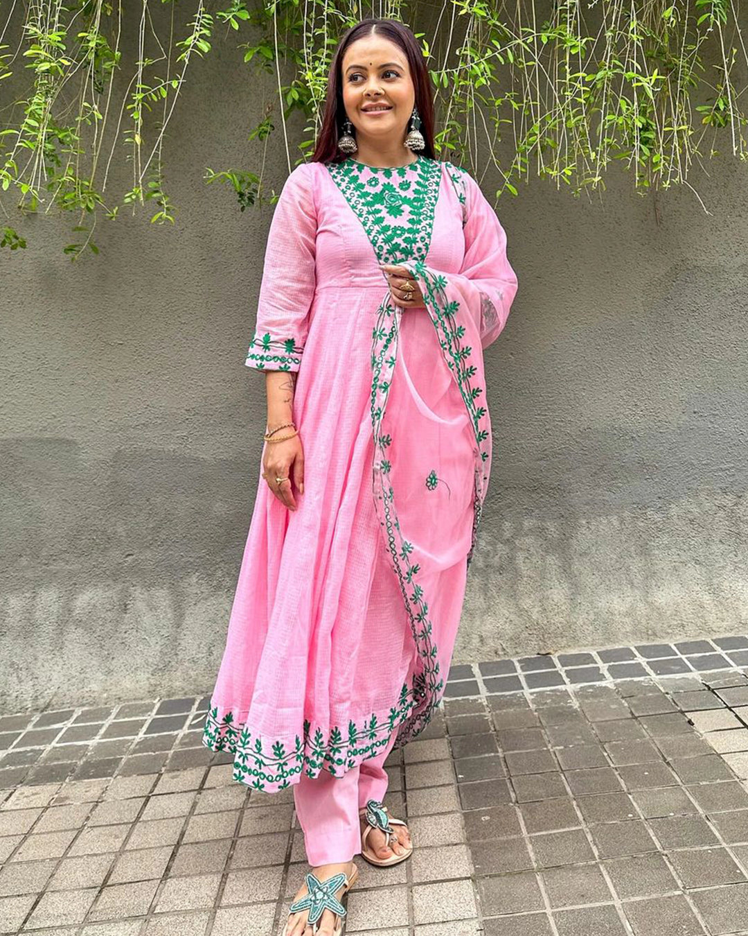 Blush Aari Work Anarkali Set