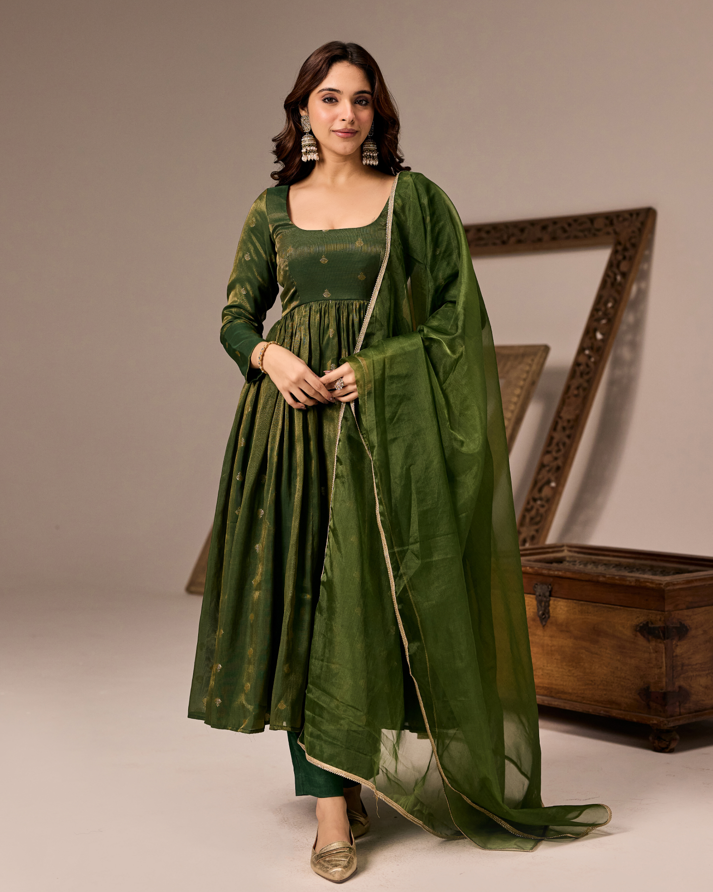 Buy Deep Green Anarkali Suit for Women Online in India at Ambraee – Ambraee