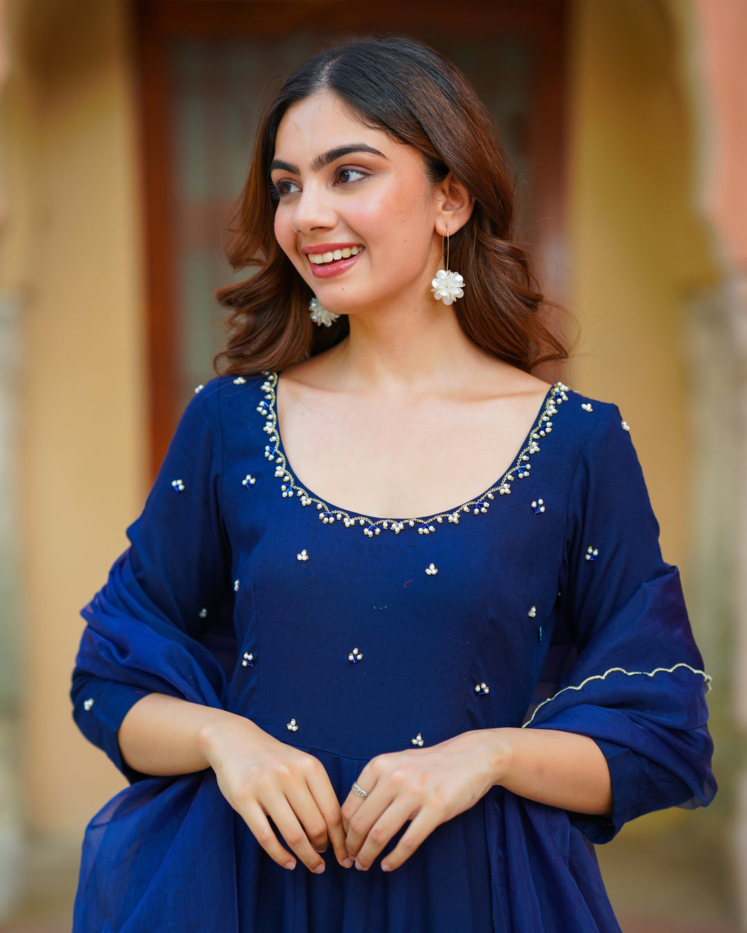 Blue Kalidaar Suit Set