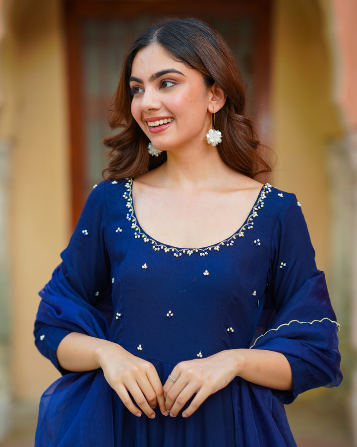 Blue Kalidaar Suit Set