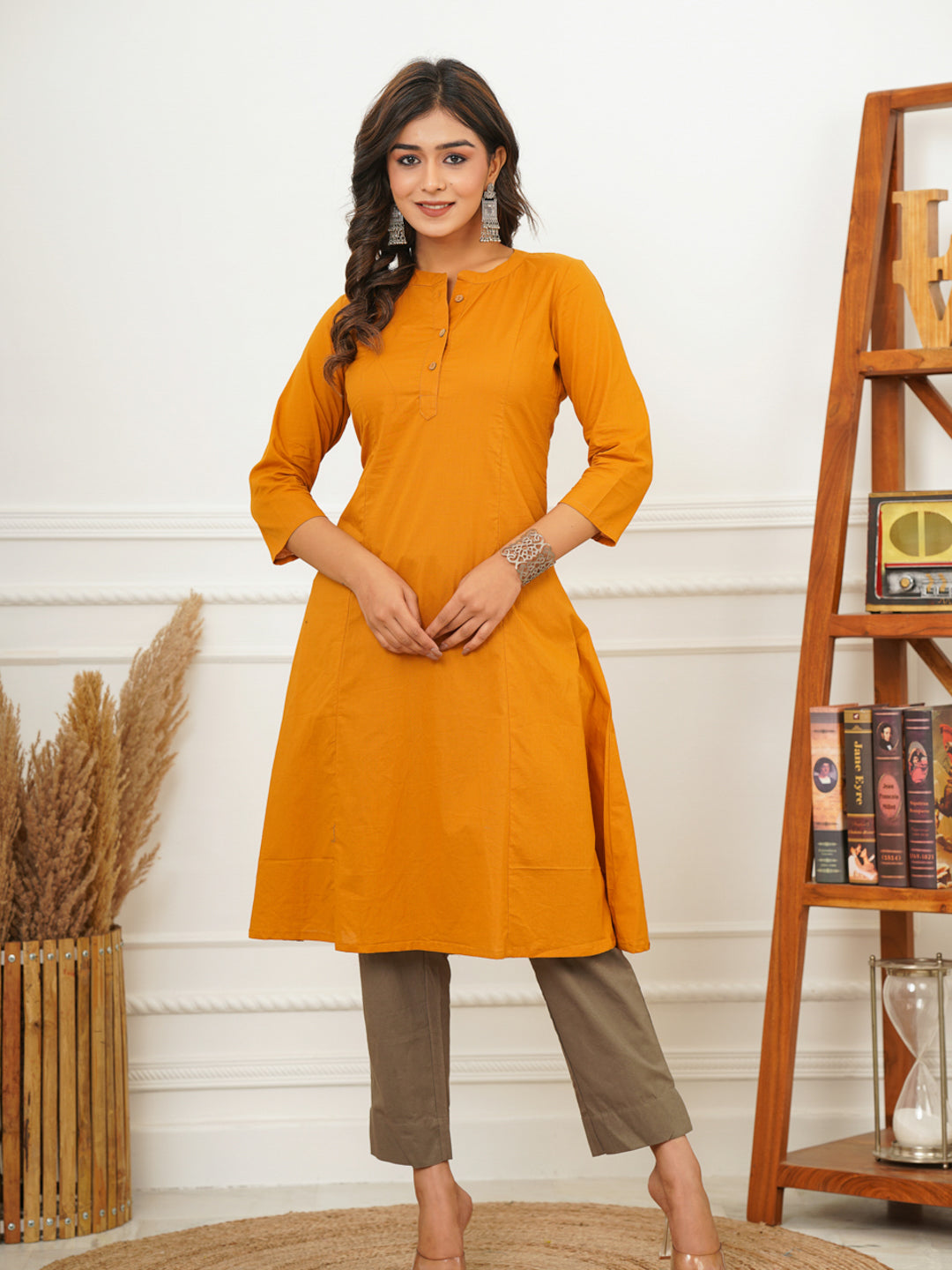Light Brown A Line Kurti