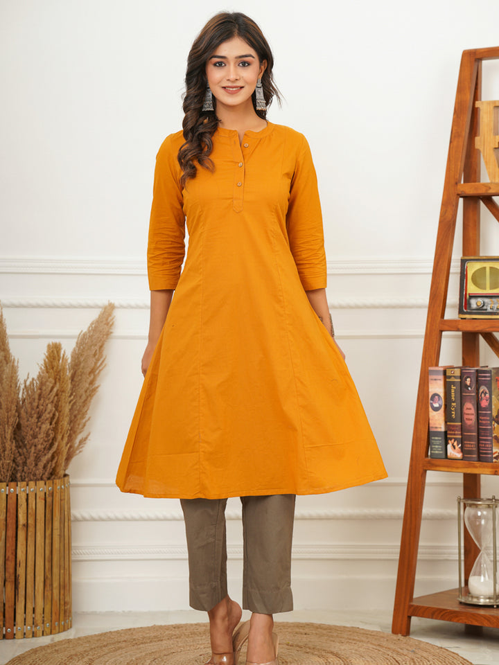 Light Brown A Line Kurti