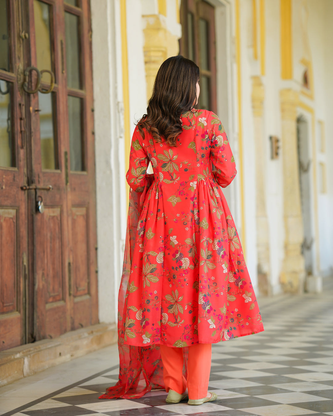 Scarlet Printed Anarkali Suit Set