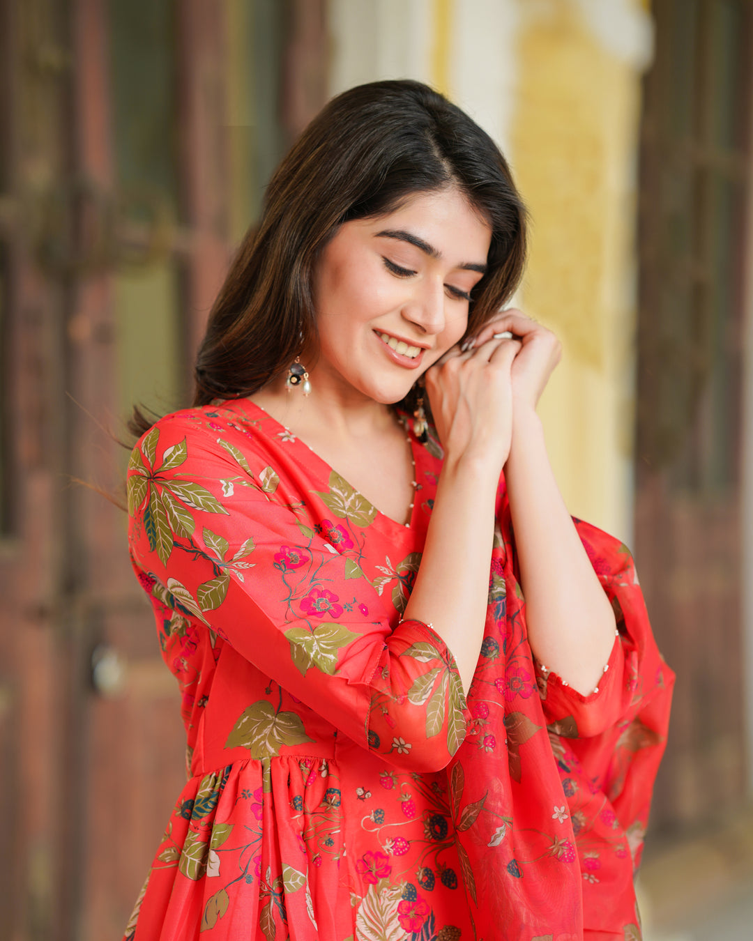 Scarlet Printed Anarkali Suit Set