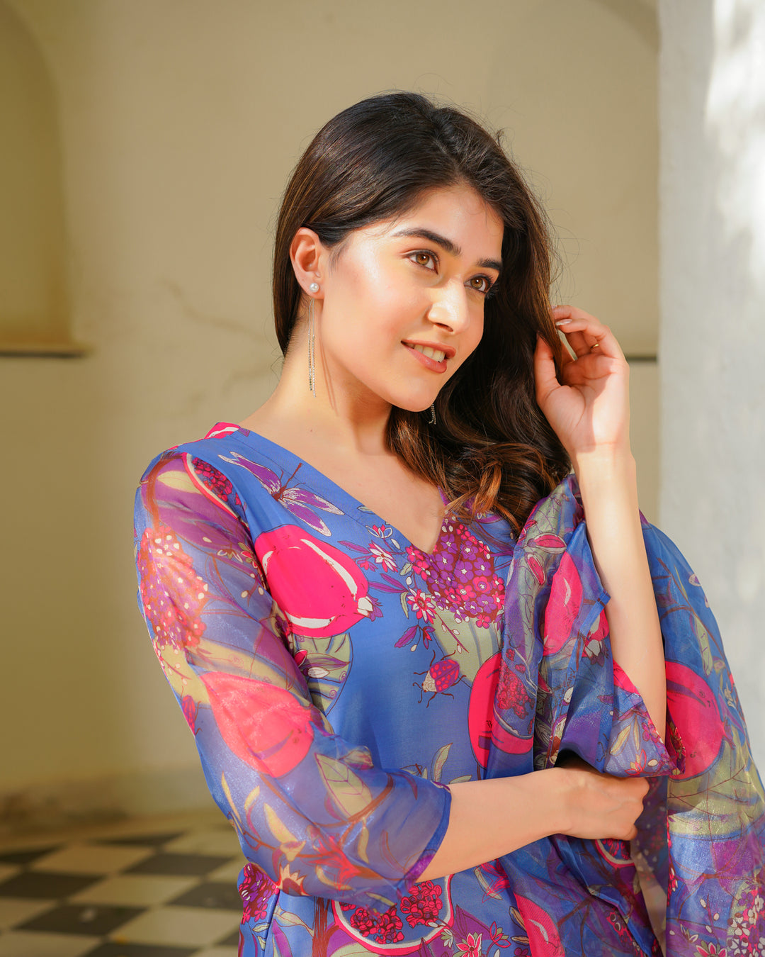 Sapphire Floral Kurta Set